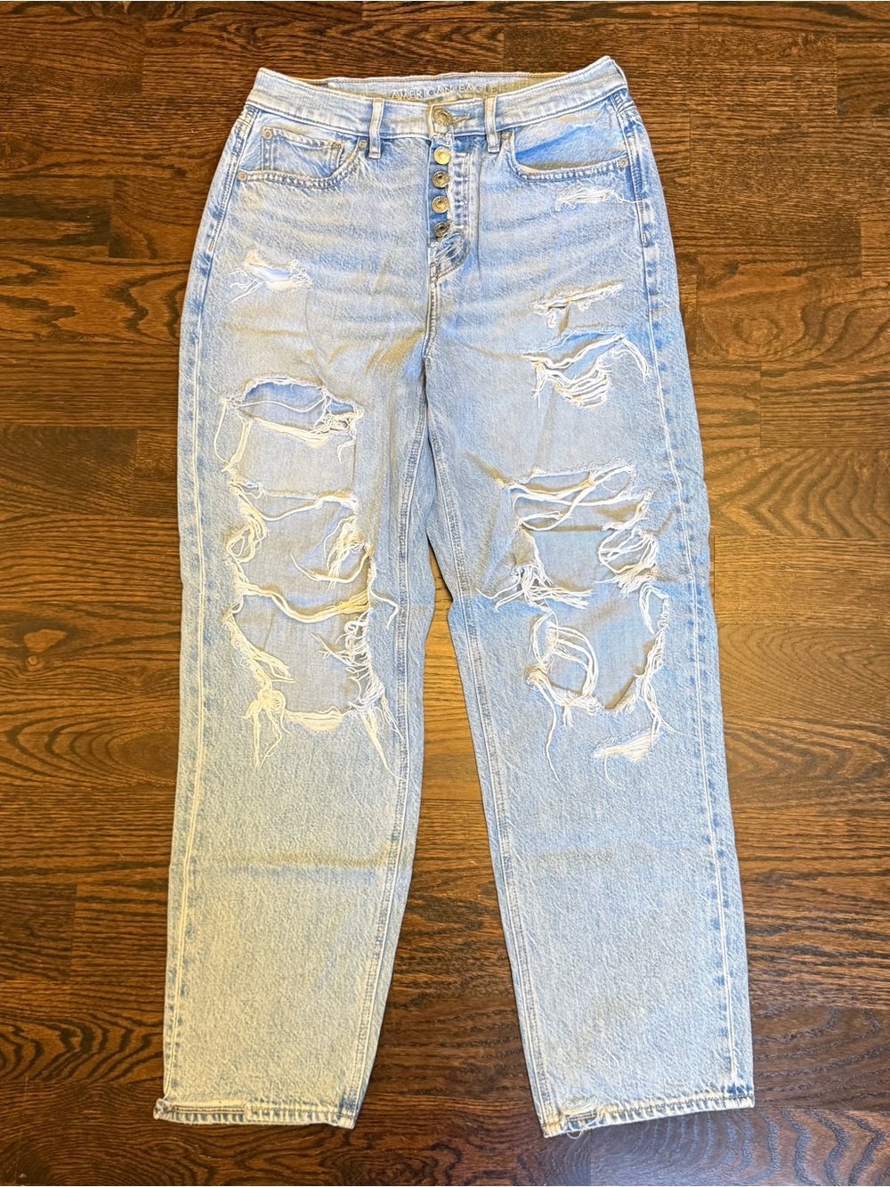 American Eagle Outfitters Distressed Button Fly Jeans